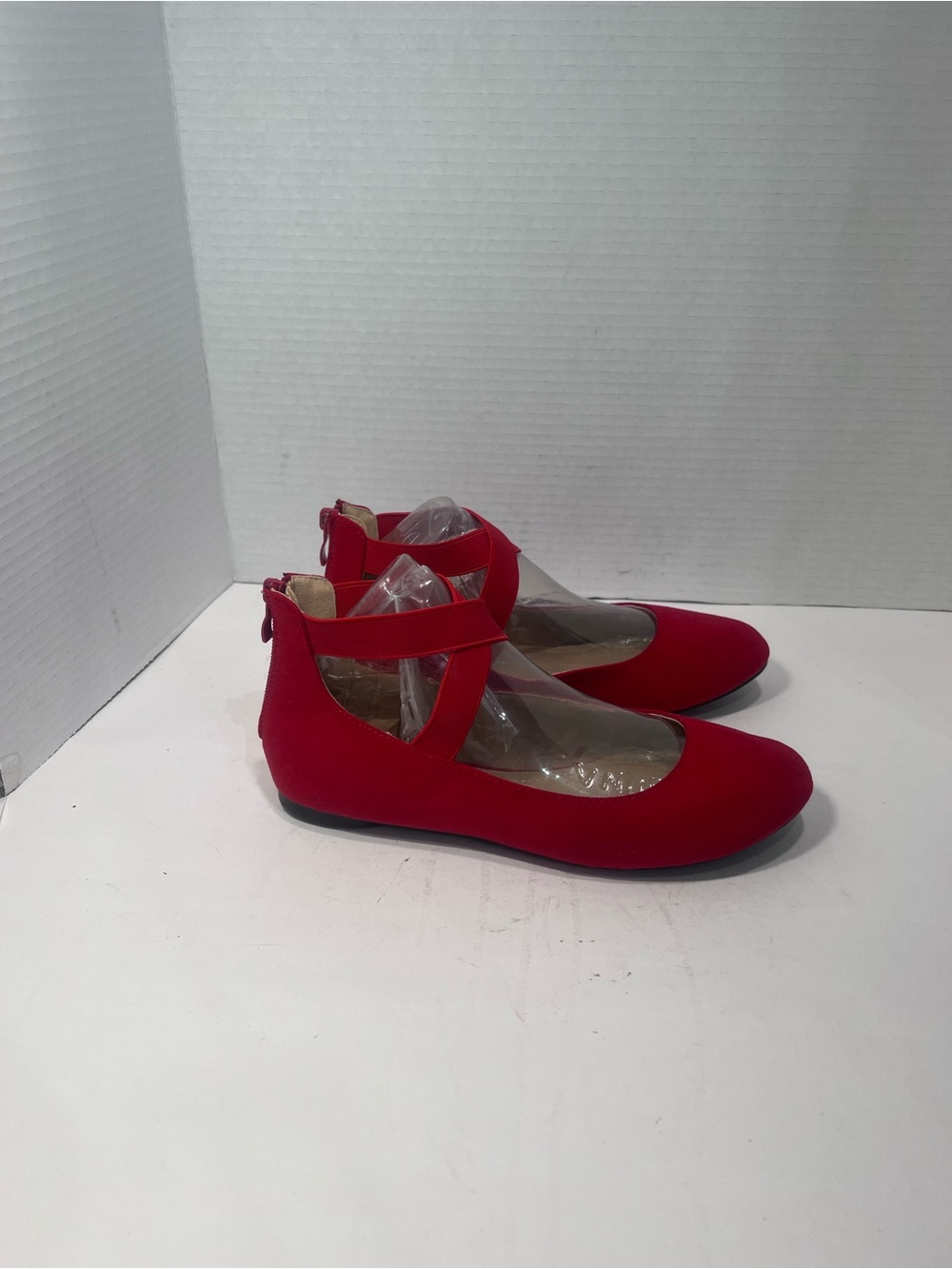 Dream Pairs Red Cross-Strap Ballet Flats
